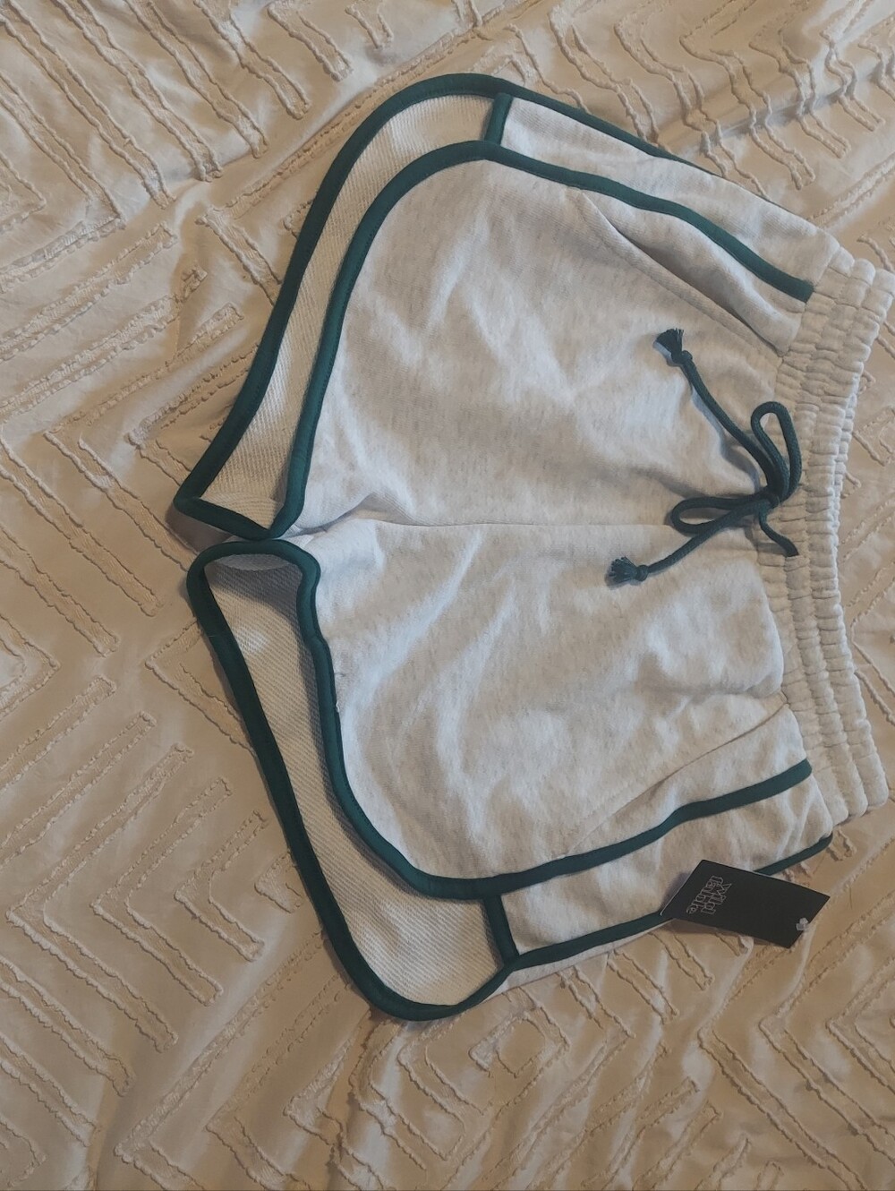 NWT Wild Fable Heather Gray Green Trim Dolphin Lounge Shorts XS